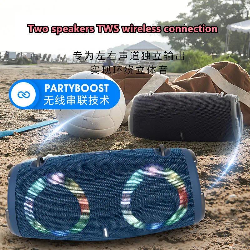 100W high power bluetooth speaker portable RGB colorful light waterproof wireless subwoofer 360 stereo surround TWS FM boombox   cool tech gadgets