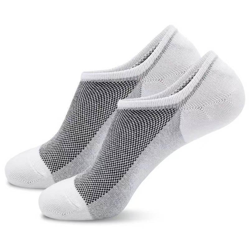 No Show Socks Men Women 5 Pair Cotton Thin Non Slip Low Cut Invisible Liner Athletic Boat Socks for Casual Wear in Black Gray and White