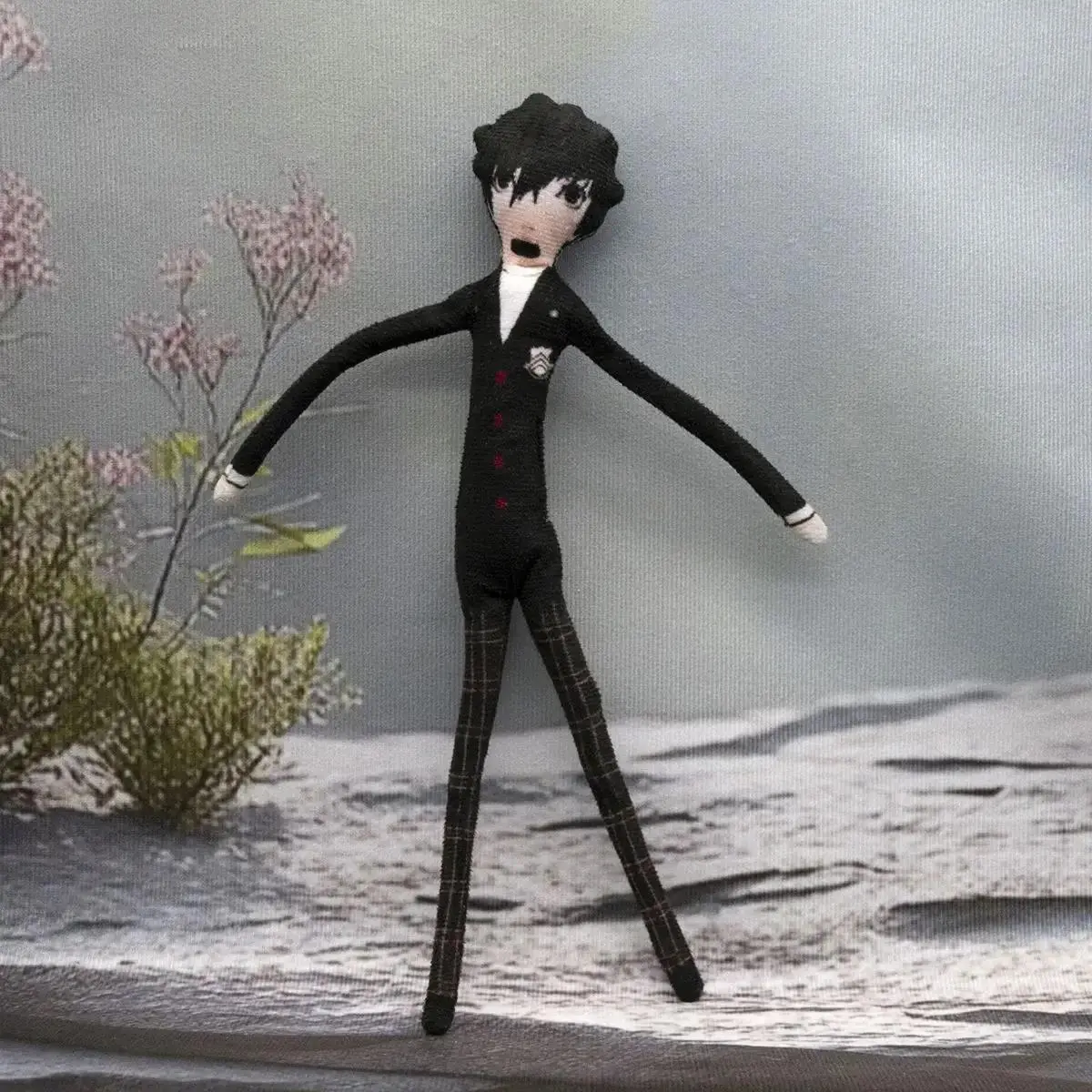 Unisex 28cm Hand-Made Japanese Anime & Manga Joker Nendoroid Yu Narukami Cosplay Doll - Movable Wire Skeleton, Abstract Body Stuffed Prop Gift for Anime Enthusiasts, yes