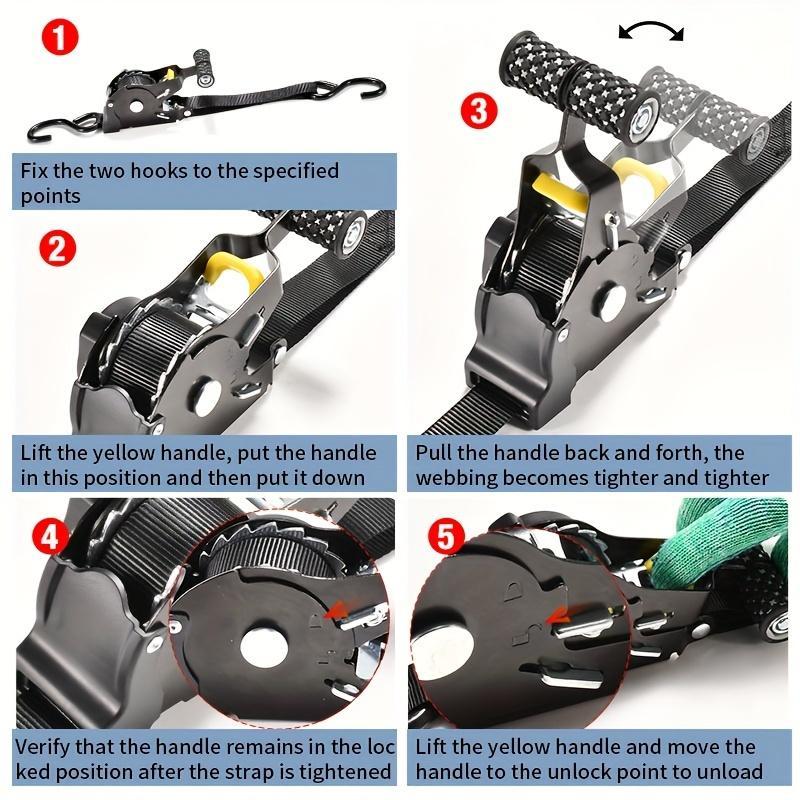 Automatic Retractable Tie Down Strap, Durable and Sturdy Retractable Tie Down Strap, Multifunctional Adjustable Strap for Home & Office