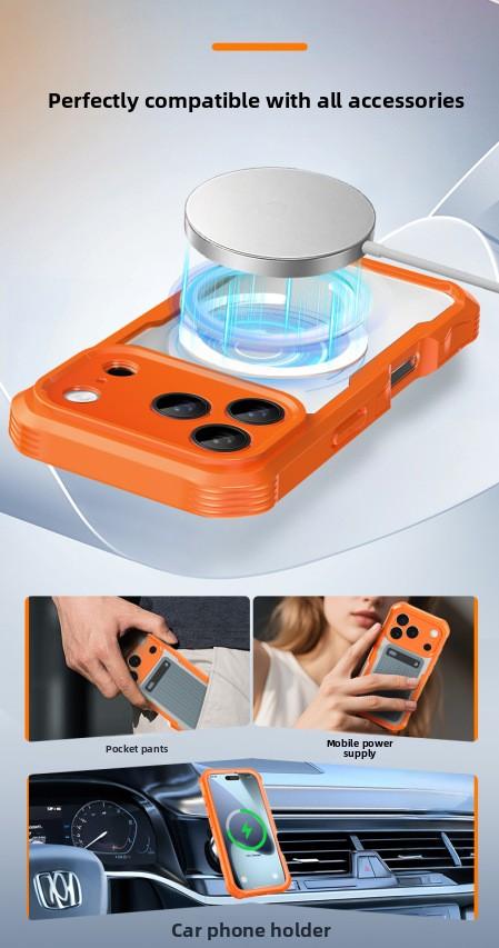 Transparent Three-Proof Case for iphone 17, Shockproof and Drop-Proof Outdoor Magnetic Protective Cover for 17 Pro Max i hone 17 iphone 17 pro case