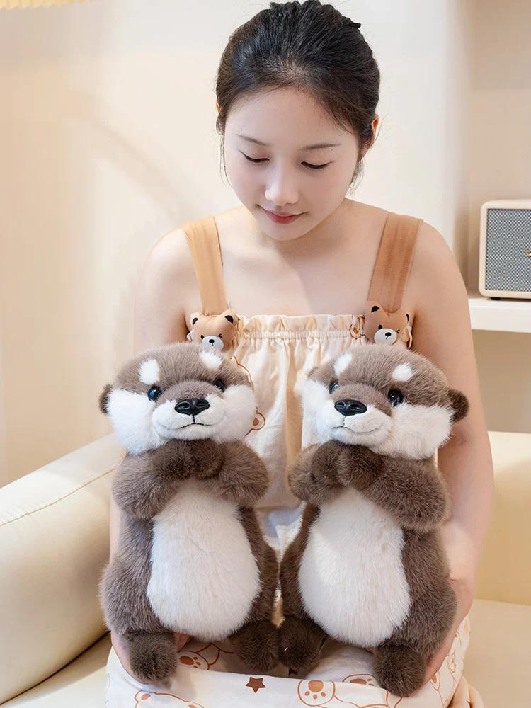 Kawaii Cartoon Animal Otter Plush Toys Huggable Soft Sea Otter Stuffed Doll Peluche Cute Furry Otter Doll Children Gifts