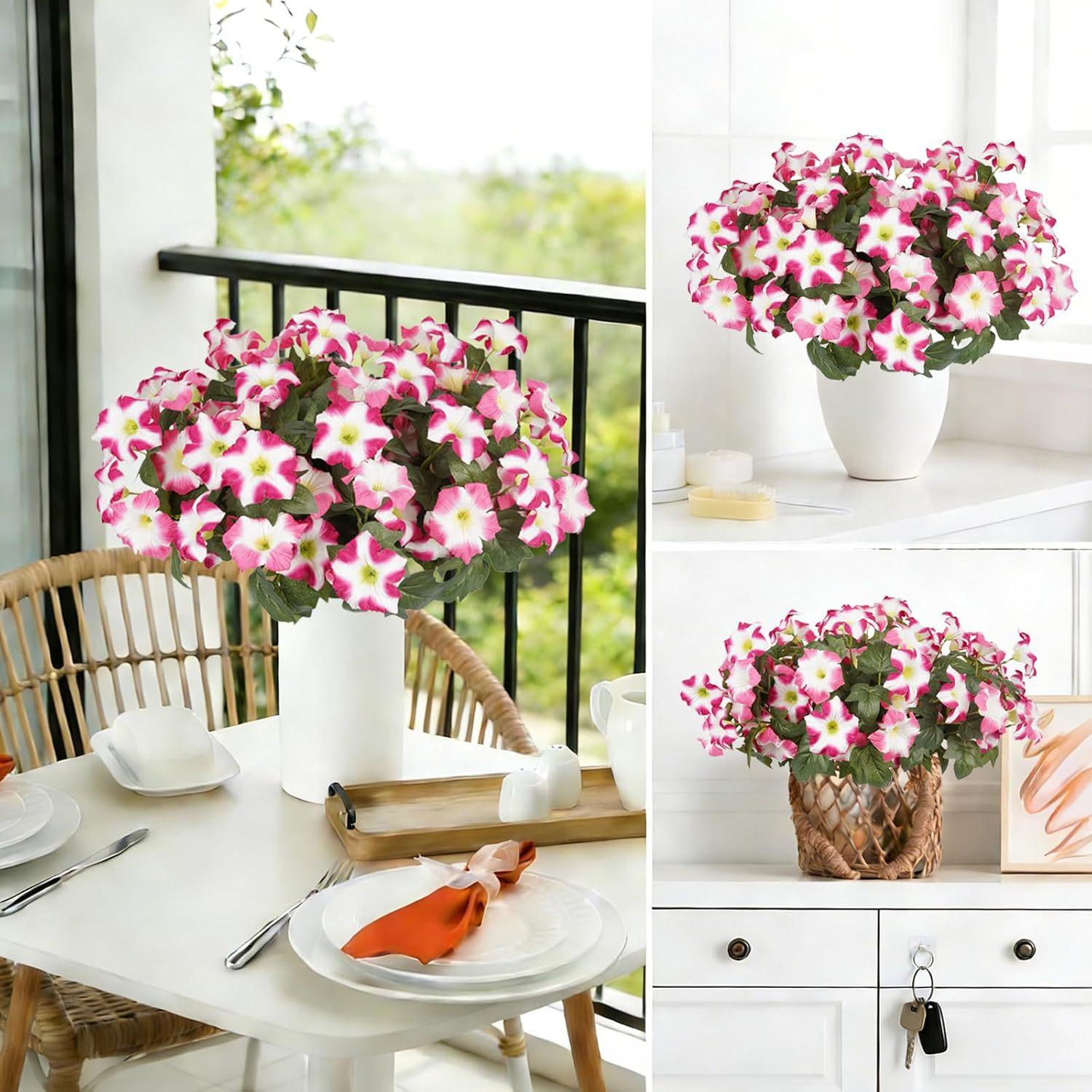 Artificial Fake Flowers Plants for Outdoor Decoration,2PCS Faux Decorative Flower for Home Garden, Porch, Window Box & Yard,Spring/Summer Artificial Flower Plant for Seasonal Celebrations