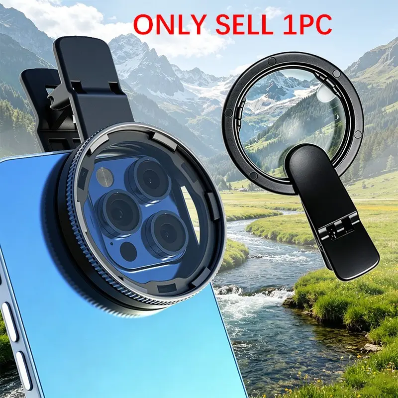 52mm CPL Filter for Smartphones - Clip-on Circular Polarizing Lens, HD Optical Filter Reduces Glare and Reflections, Enhances Color for Phone Photography, Mobile Lens Filter