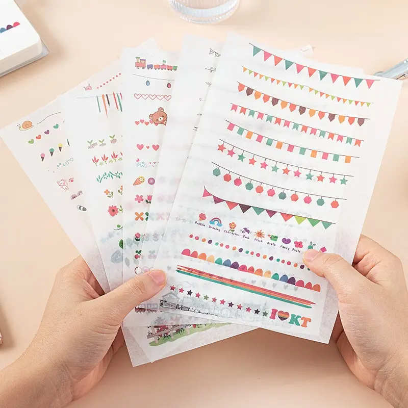 Cute Divider Stickers for Kindergarten Growth Book, DIY Baby Album Scrapbook Border Sticker Set, Fun Decorative Stickers for Kids' Albums