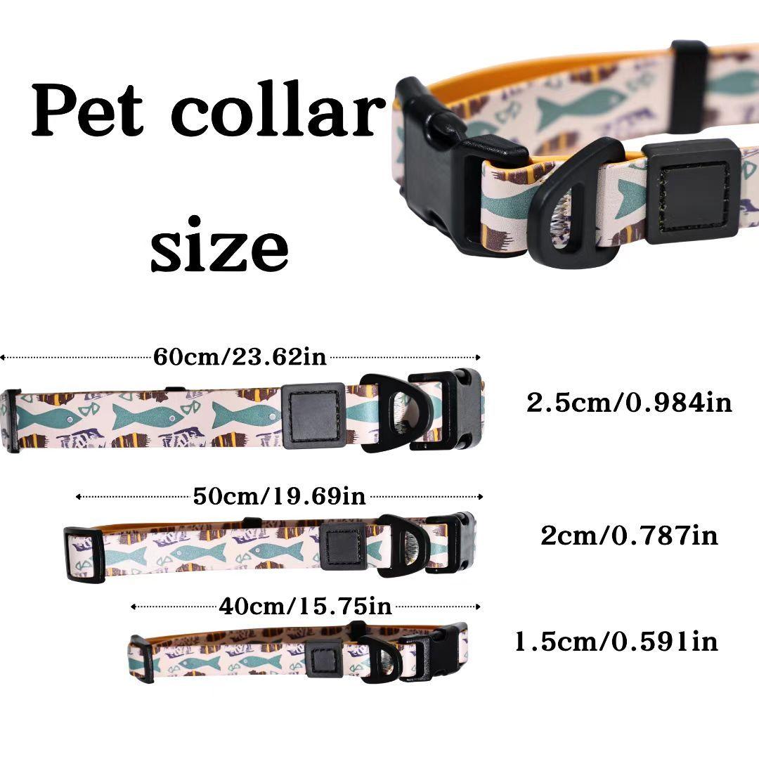 Unique Pattern Waterproof PVC Dog Leash and Collar Set for Small to Large Dogs - Trendy and Durable Pet Accessories