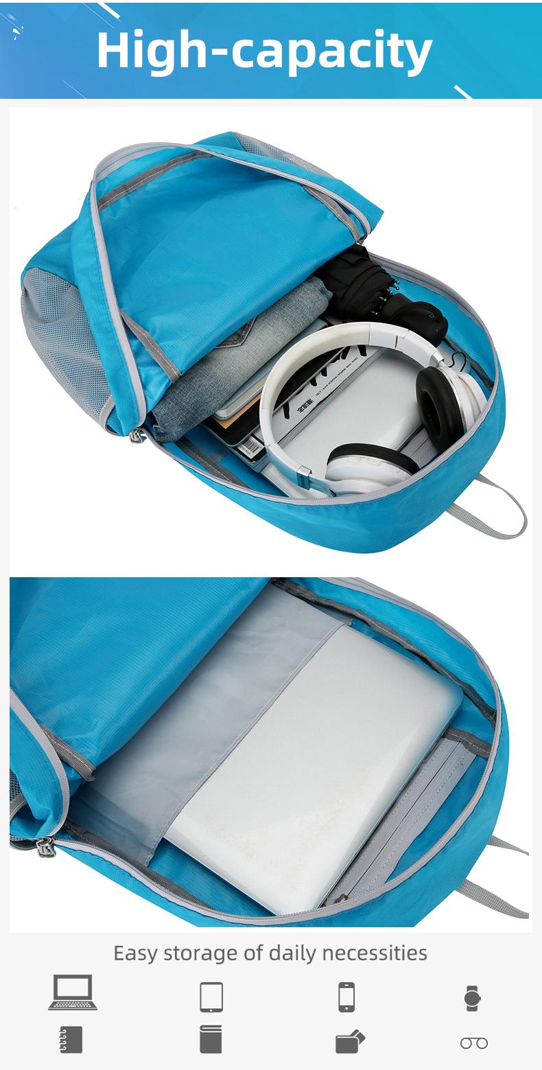 21L Ultra-Light Waterproof Nylon Backpack with Adjustable Straps - Foldable, Large Capacity, Portable for Hiking, Cycling, Fishing, Camping, Yoga & Travel - Available in Black, Blue, Green, Orange, Red, Travel Backpack