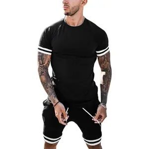 Mens Short Sets 2 Piece Outfits Fashion Short Sleeve Summer Tracksuits Casual Set with PocketsGift
