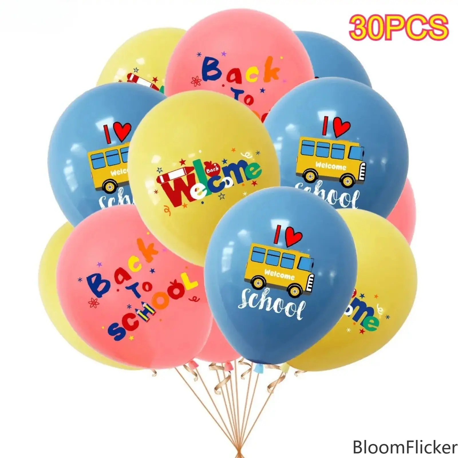 30 Pcs Welcome Back To School Aesthetic Latex Balloon Decor Set Homecoming Celebration Party Kit Durable Versatile Indoor Outdoor Decorations For Classroom School Home Seasonal Celebration Parties