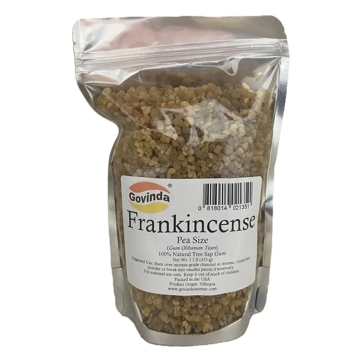 Natural Pure Frankincense Tree Sap Gum - Church Use, Pea Size, 1lb Bulk Bag, No Sticks, Home Fragrance Supply