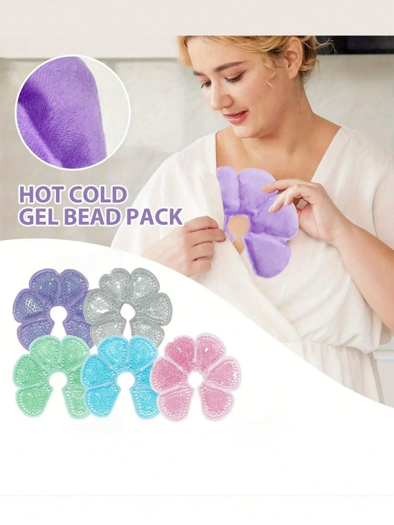 5pairs Reusable Frozen Chest Pads, Double-Sided Cooling Gel Pad, Hot and Cold Compress, Chest Relaxation, Gift for Women