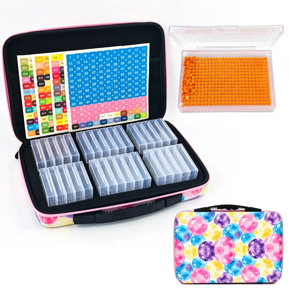 32 Slot Diamond Painting Storage Box, Multiple Styles, Transparent Organizer, Sticker Included, DIY Diamond Painting Tools Accessories