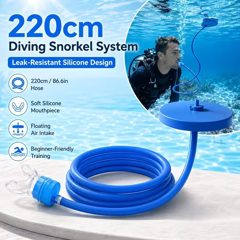 Scuba Diving Snorkel Tube, Anti-Choking Single and Dual Head Respirator, Silicone Material, Waterproof Training Gear, Beginner Adult Use, Snorkeling Equipment