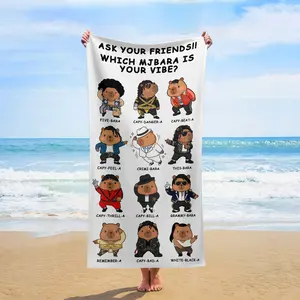 "Five-Bara to White-Black-A" Capybara MJ Costumes Art Beach Towel, Premium Large Oversized Towel, Great For Sunbathing, Picnics, and Animal Lovers