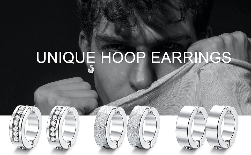 FIBO STEEL 9 Pairs Stainless Steel Clip Hoop Earrings Set for Men Women Paved CZ Ear Clip Non-Piercing Earrings Fashion Jewelry FIBO STEEL 9 Pairs Stainless Steel Clip Hoop Earrings Set for Men Women Paved CZ Ear Clip Non-Piercing Earrings Fashion Jewelry
