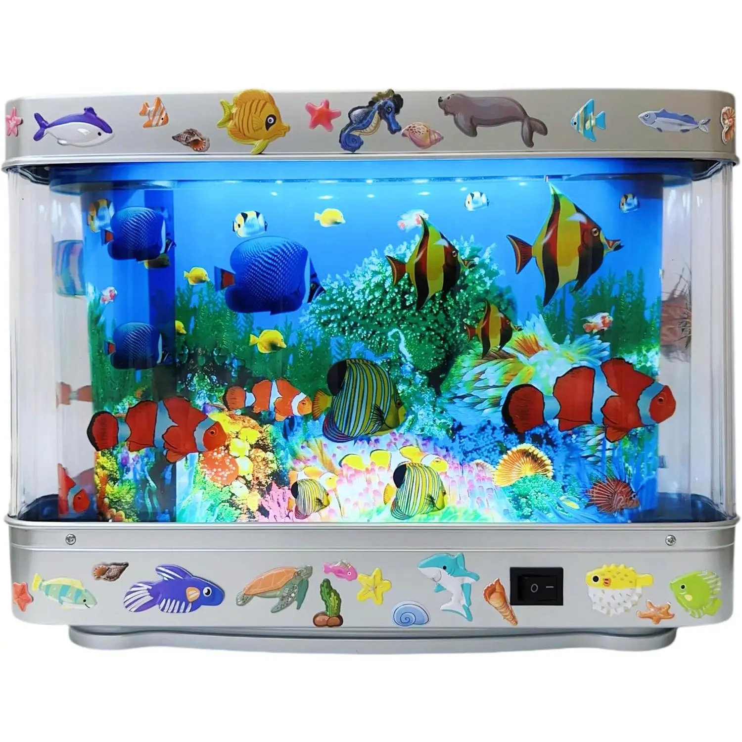 Fish  Lamp - Moving Aquarium Night Light with   Effect, 80s Retro Design for Adult Relaxation, Frutiger Aero Artificial Aquarium Decorative Lamp ( Plug)