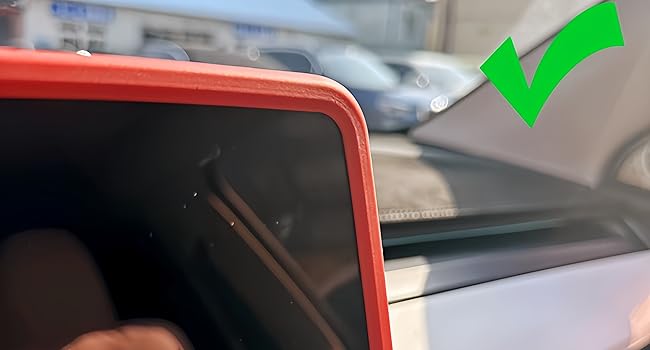 THE WELL KEPT Screen Edge Protector Frame Compatible with Tesla Model 3/Y Interior Accessories 2017-2024 Silicone Center Console Bumper Decor Protection Skin Friendly Red