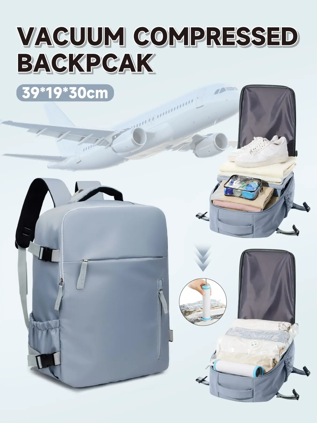 Travel bag for vacations, Backpack for traveling on airplane, Backpack Carry On Luggage, backpack for commuting/going to school, laptop bag, short-distance business travel bag, meets airline requirements like Ryanair and Wizzair