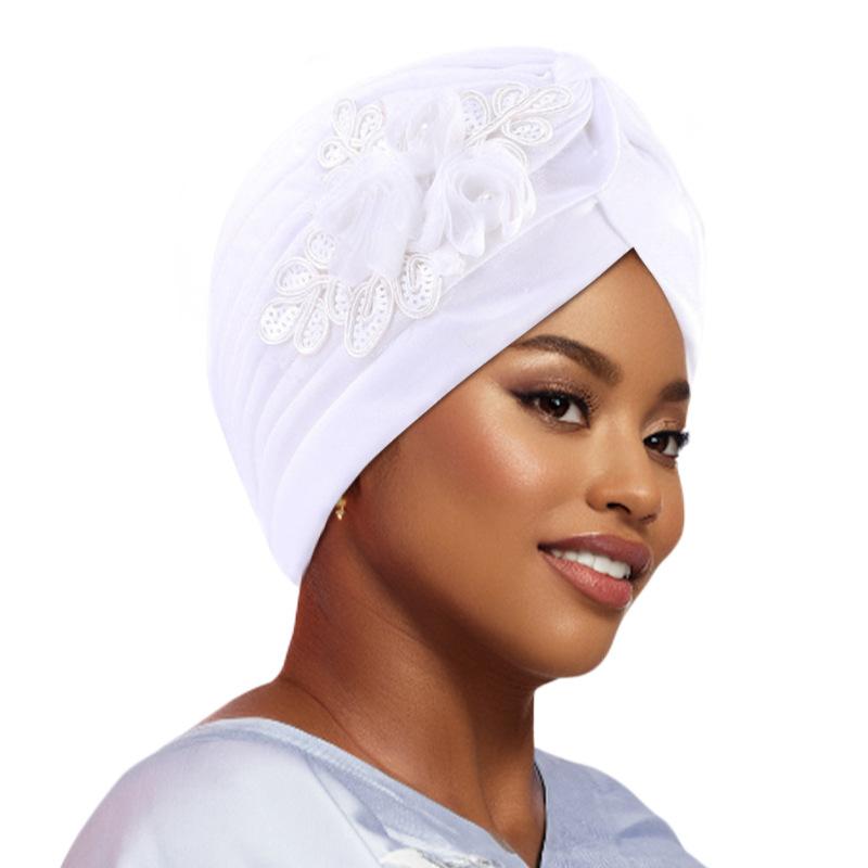 Sequined Pleated Turban Hat, Ethnic Indian Headwear & Hair Accessory