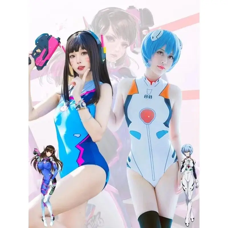 2026 new hot item D.Va Ayanami Rei  Asuka Langley Soryu Cosplay Costume Game Overwatch Role Play Jumpsuit Sexy Swimsuit for Halloween