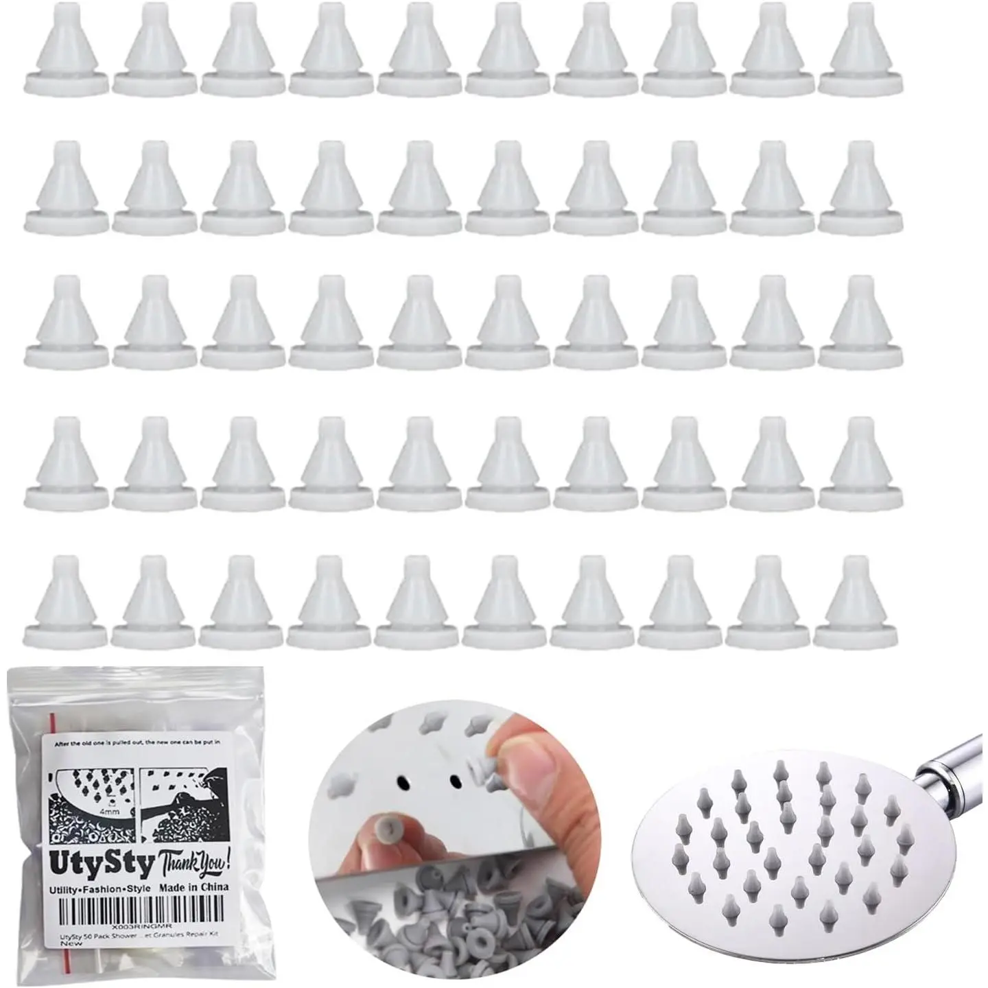 50 Pack Rain Shower  Nozzles   Shower Heads Nozzle Inserts  Nibs  for High  Showerhead Combo Rainfall Shower  Handheld  Combo
