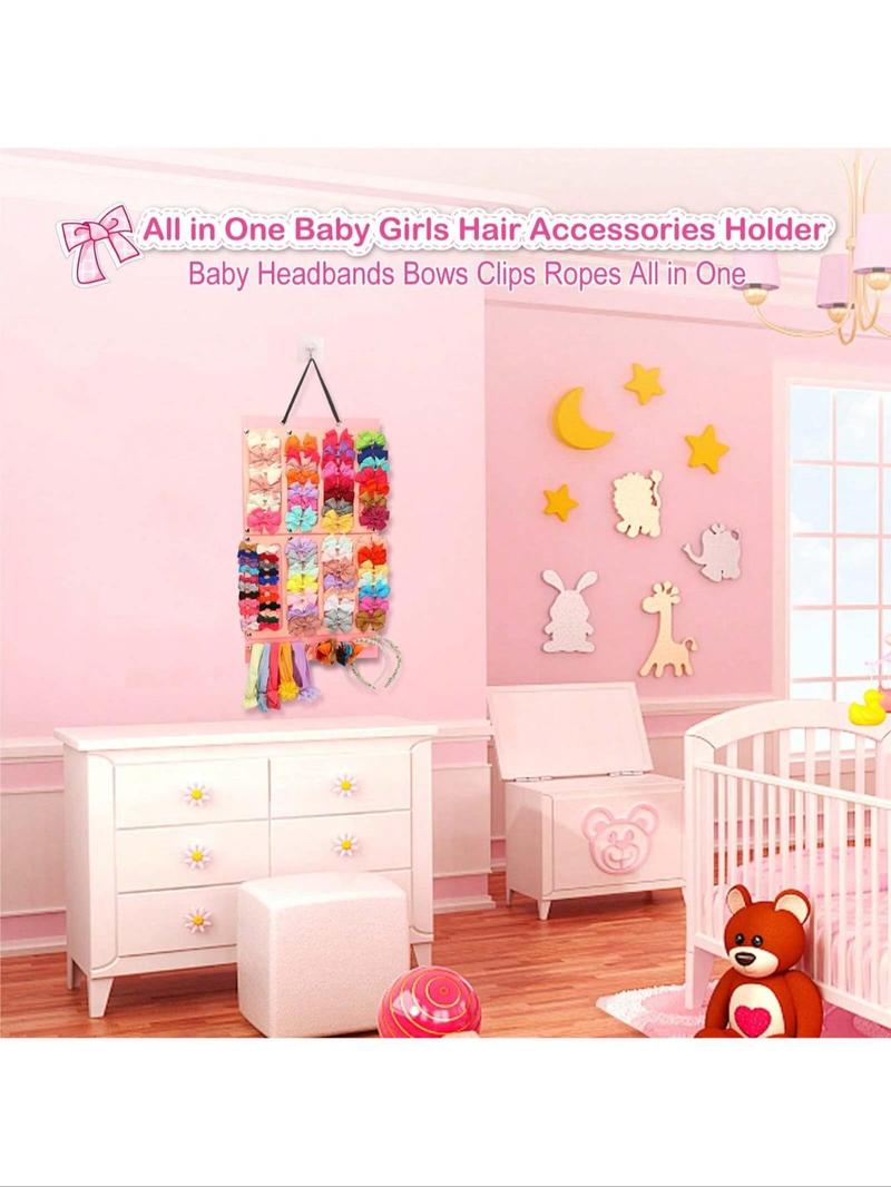 Bowknot Design Hair Clip Storage Rack, Cute Hair Accessories Display Rack, Wall Mounted Hair Clip Storage Rack for Baby Room Decor