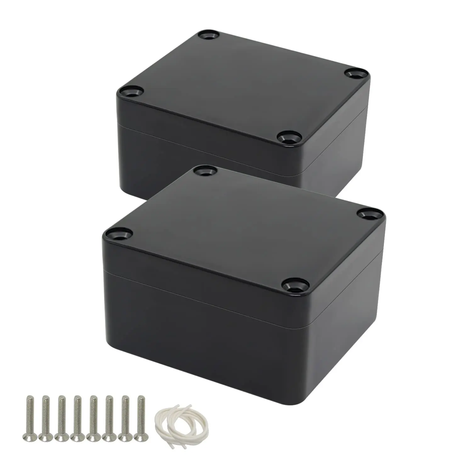 Project Box IP65   Junction Box ABS Plastic Enclosure Box for Electronics Black Outdoor Project 2.48"x 2.28"x 1.37"(63 x 58 x 35 mm)(2Pcs)