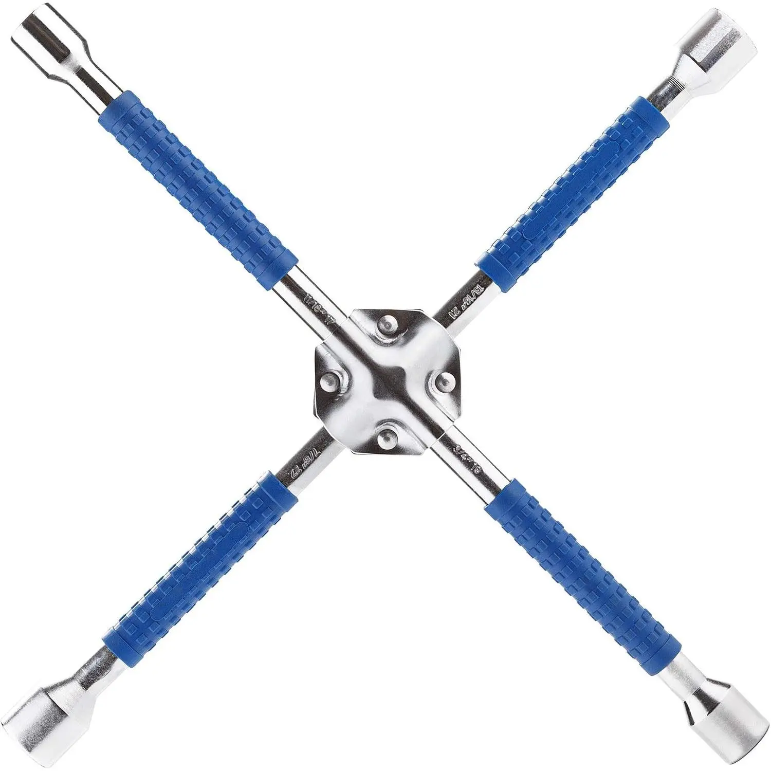 18 Inch Heavy Duty Non-Slip 4-Way Universal Cross Lug Wrench | Secure Non-Slip Grip for Loosening Lug Nuts, Robust Cross Design for Effortless Roadside Tire Replacement