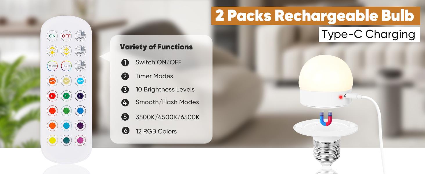 24.8in Rechargable Wall Sconces Set of 2 with Remote, Indoor Not Hardwired Dimmable Wall Lamps with White Fabric Shade, Rechargeable Wireless wall lights For Bedroom, 2 Bulbs Included