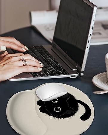 Ergonomic Cat Mouse Pad with Wrist Rest, Gaming Mouse Pad with Wrist Support, Funny Mouse Pad for Desk, Computer Mousepad with Non-Slip Pain Relief PU Base, Cute Office Desk Accessory Ergonomic Cat Mouse Pad with Wrist Rest, Gaming Mouse Pad with Wrist Support, Funny Mouse Pad for Desk, Computer Mousepad with Non-Slip Pain Relief PU Base, Cute Office Desk Accessory
