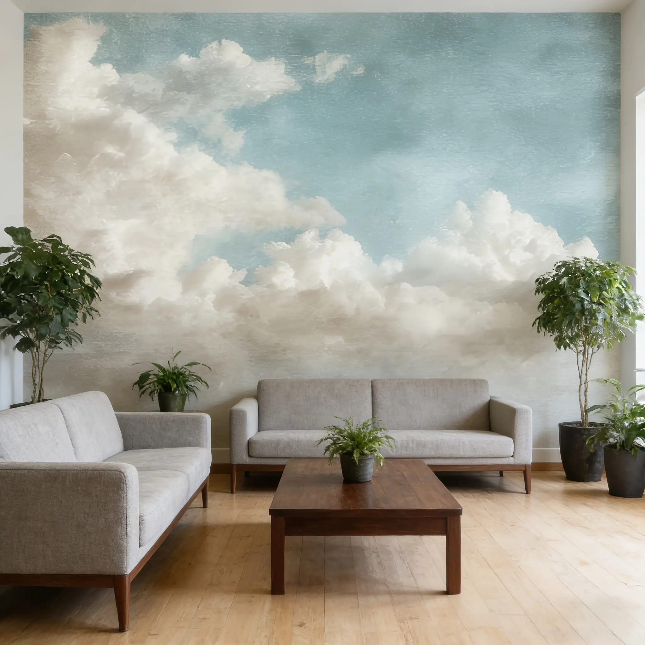 1pc Polyester Flat Banner - 2D Watercolor Cloud & Moody Foggy Forest Sky Ceiling Landscape Tapestry, Multi-Use Wall Decor Bedroom for Living Room, Studio, Photoshoot