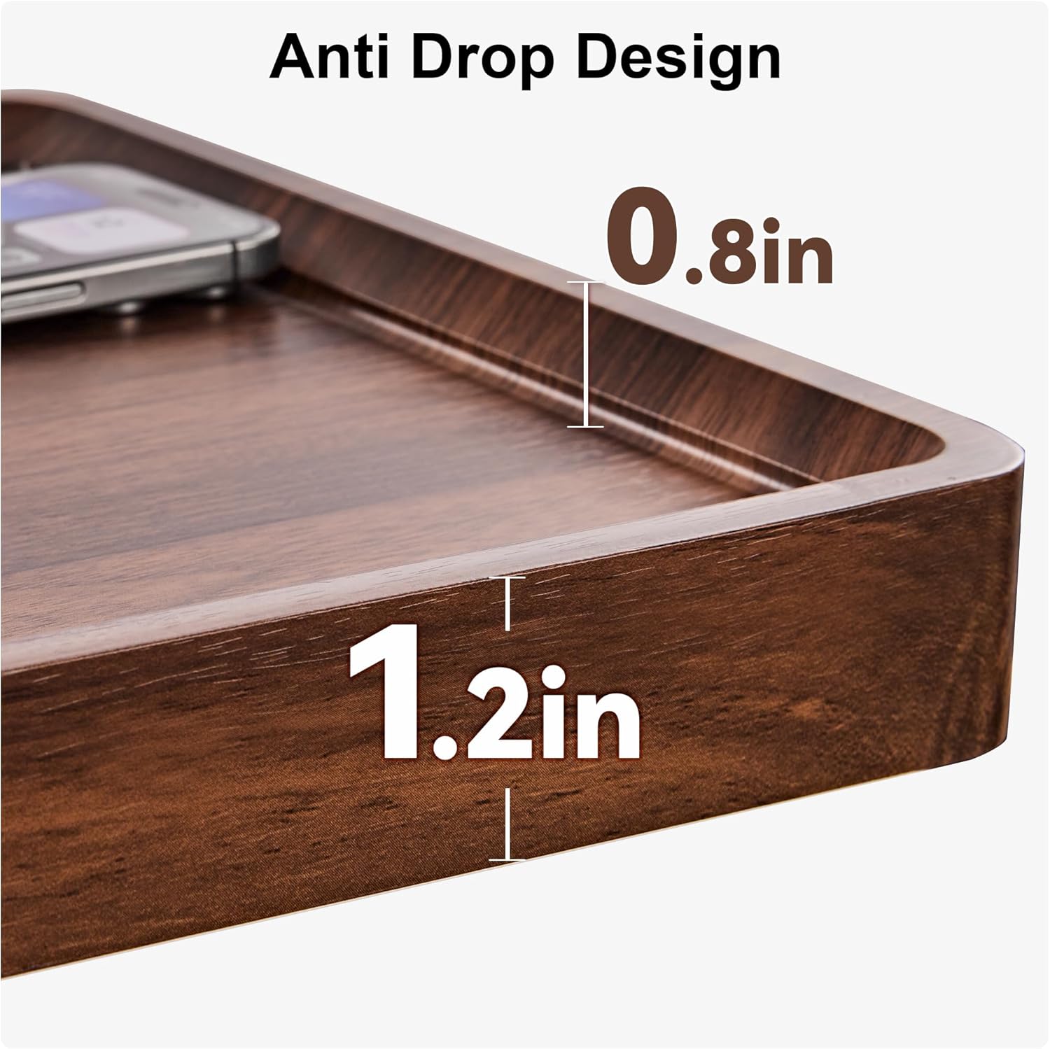 TV Tray Table Sofa Side Table Adjustable Height, 360 ° Swivel Couch Table for Small Spaces, C Shaped end Tables Living Room and Bedroom for Sofa, Bed, Chair, Snack, Living Room (Walnut Brown)
