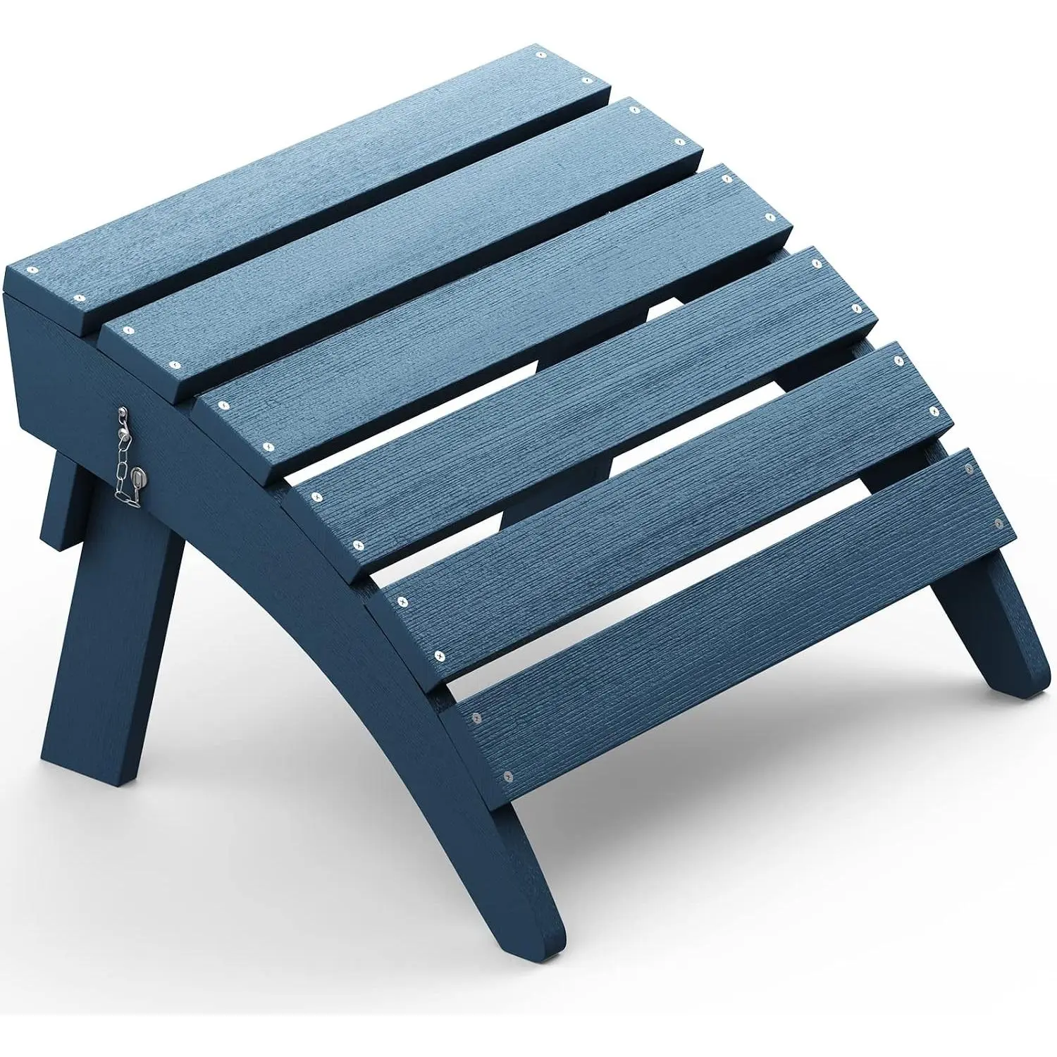 Folding Adirondack Footrest Without Assembly,  Weather Use Adirondack Footstool, Blue