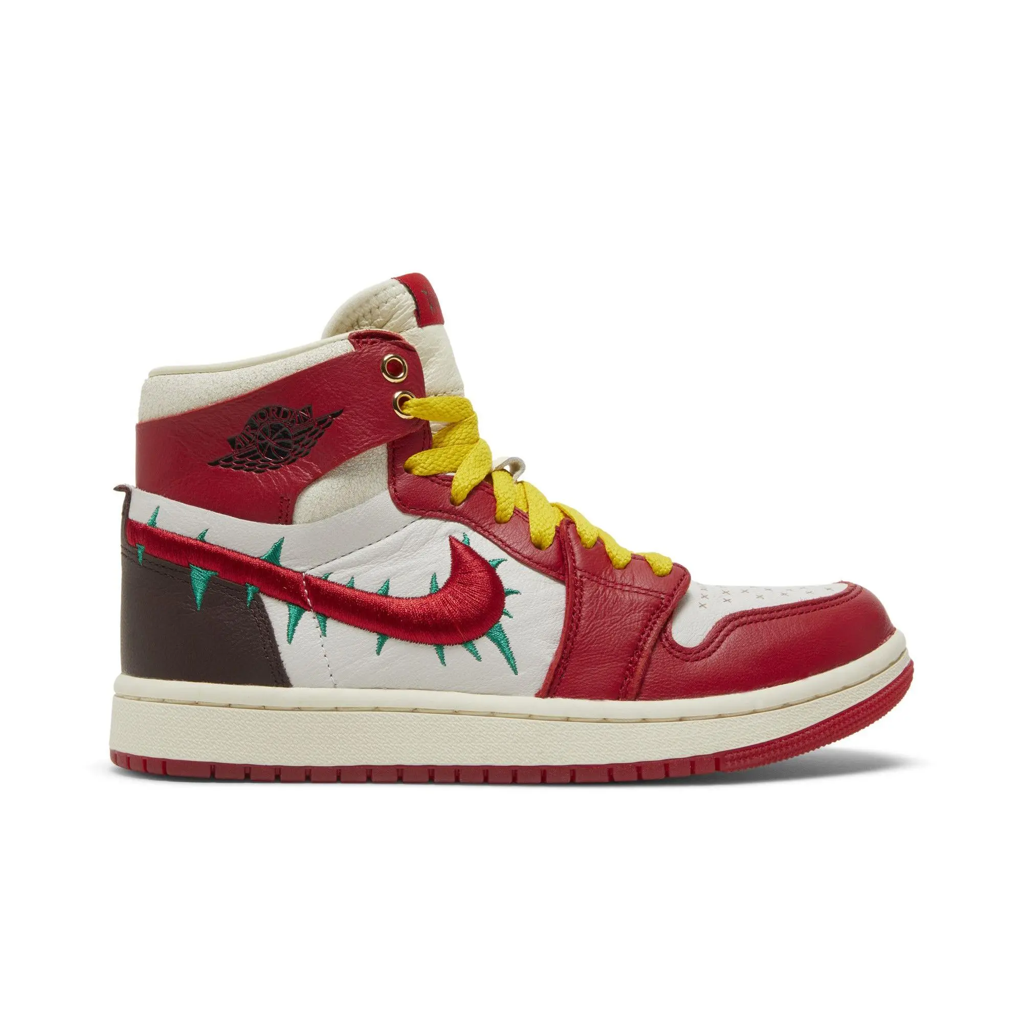 Teyana Taylor x Womens Air Jordan 1 High Zoom Comfort 2 'A Rose From Harlem' (women's sizes) Gym Red/Black/Summit White/Earth/Coconut Milk retro basketball shoes FJ0604 601