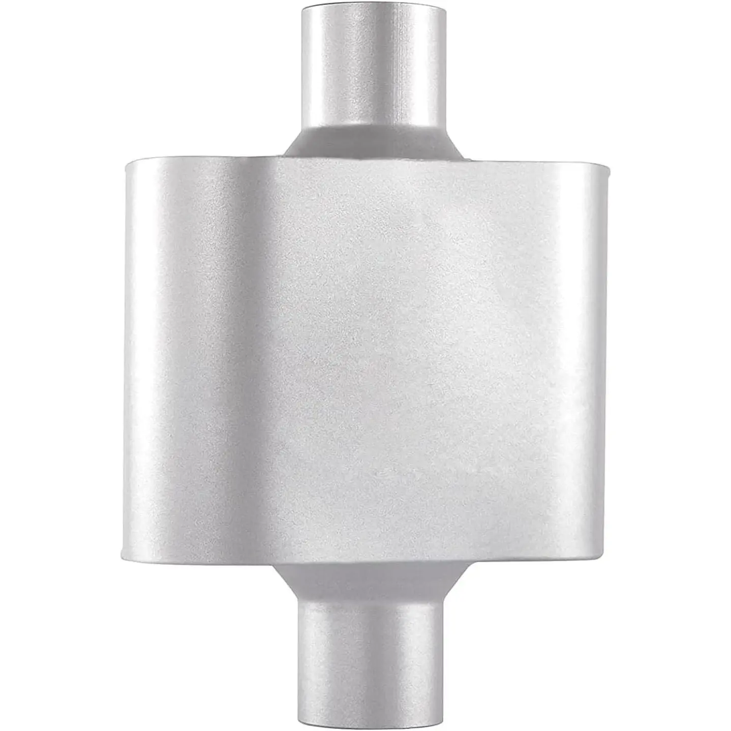 Universal Mufflers, Performance Automotive Exhaust Muffler, Single Chamber center in/center out, silver (3")