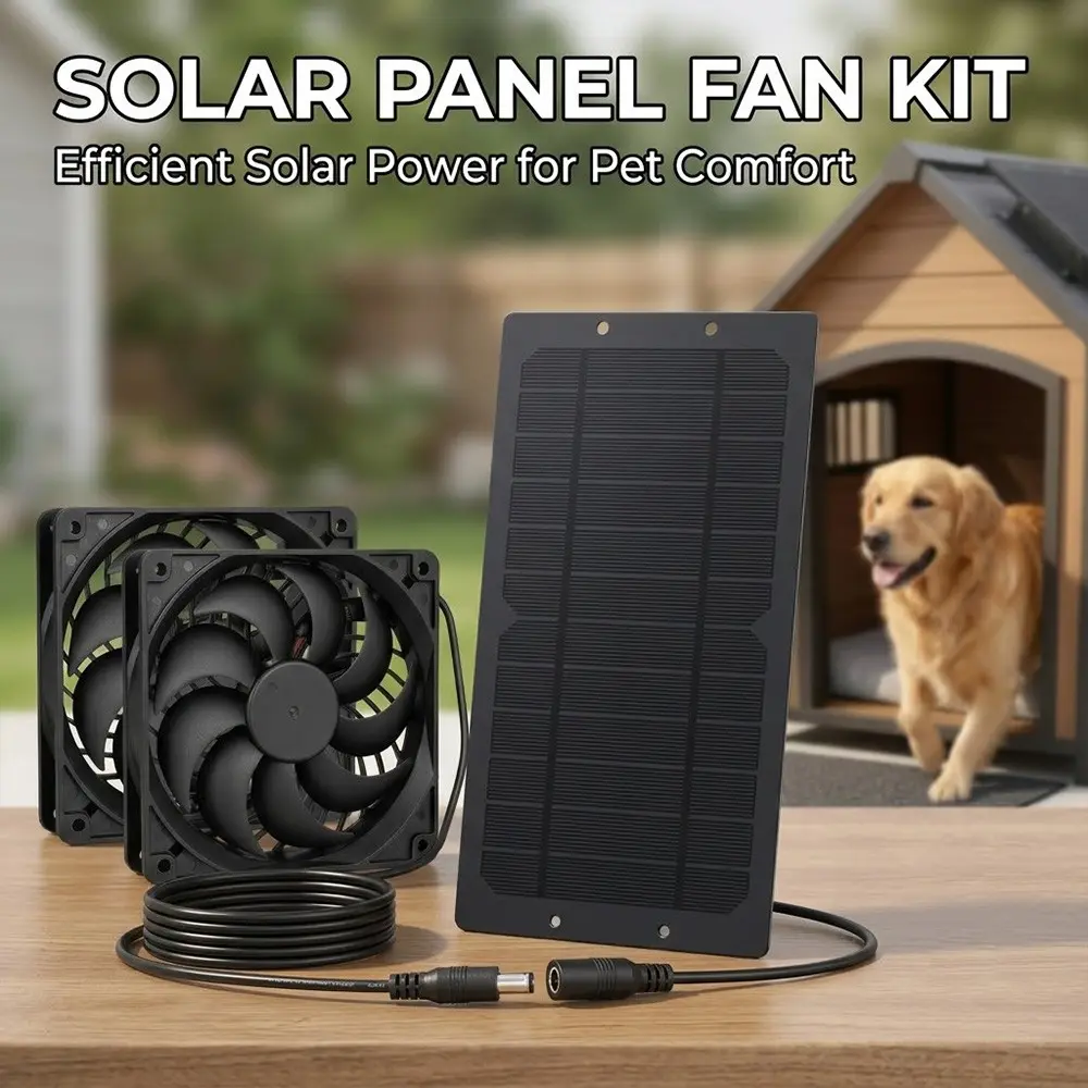 6W Flexible Solar Panel, Portable, with Mini Fan and Charger; Monocrystalline Silicon Solar Panel, suitable for ventilation, RVs, flower sheds, camping, small chicken coops, greenhouses, sheds, pet houses, and window ventilation