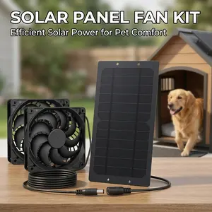 6W Flexible Solar Panel, Portable, with Mini Fan and Charger; Monocrystalline Silicon Solar Panel, suitable for ventilation, RVs, flower sheds, camping, small chicken coops, greenhouses, sheds, pet houses, and window ventilation