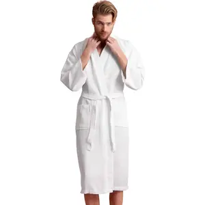 Soft Touch Linen Men's Cotton Waffle Bathrobe, Luxurious & Lightweight, Comfortable & Absorbent, Softness