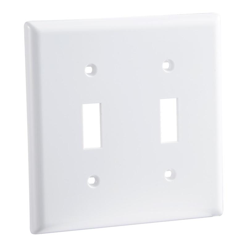 VEVOR Toggle Light Switch Wall Plates, 2-Gang Switch Electrical Outlet Covers, Standard Size 4.61in L x 4.53in H Unbreakable Polycarbonate Thermoplastic Faceplate for Receptacle Outlet&Switch(5 Pack, White)