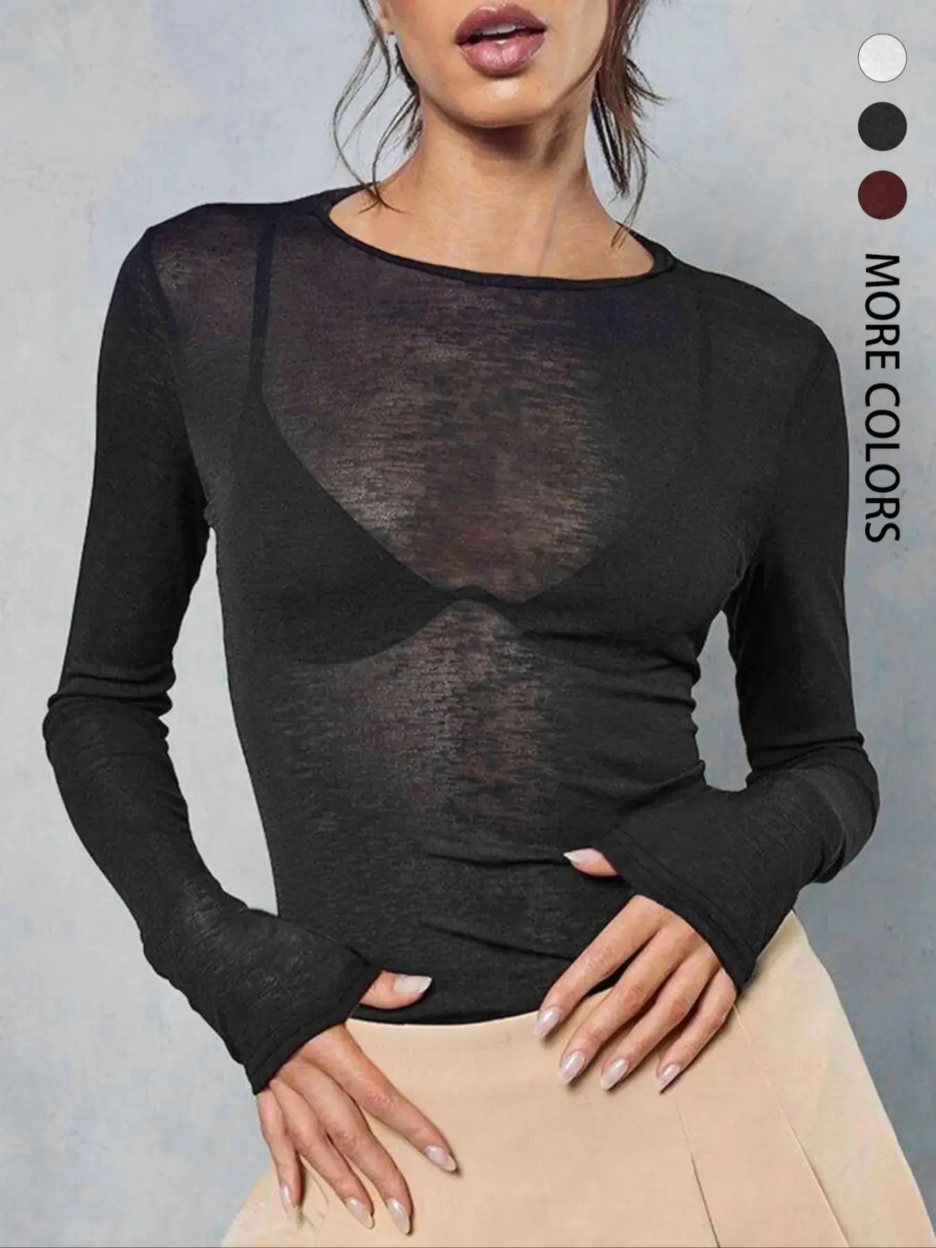 Women's Knitted Fabric Sweater Top, Long Sleeve Stylish Warm Knitwear for Casual Outings, Cozy Winter Fashion for Ladies Womenswear Knitting