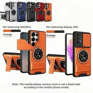 360° Rotating Ring Holder, Hidden Kickstand, Military Grade Drop Proof Protective Phone Case , Magnetic Car Mount Compatible, Heavy Duty Shockproof Protective Cover for Samsung S26 S25 S24 S23 S22 S21 S20 Note20 Ultra Plus FE A14 A15 A16 A35 A36