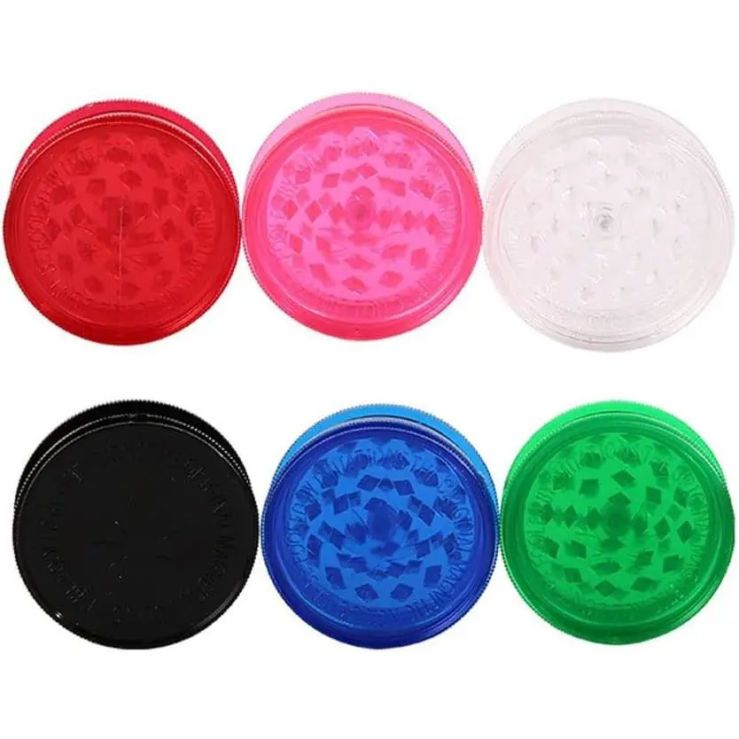 6 Pack 2.3 Inch Small Herb and Spice Grinder with Storage, Portable Manual Plastic Grinder, Disposable for TravelGift