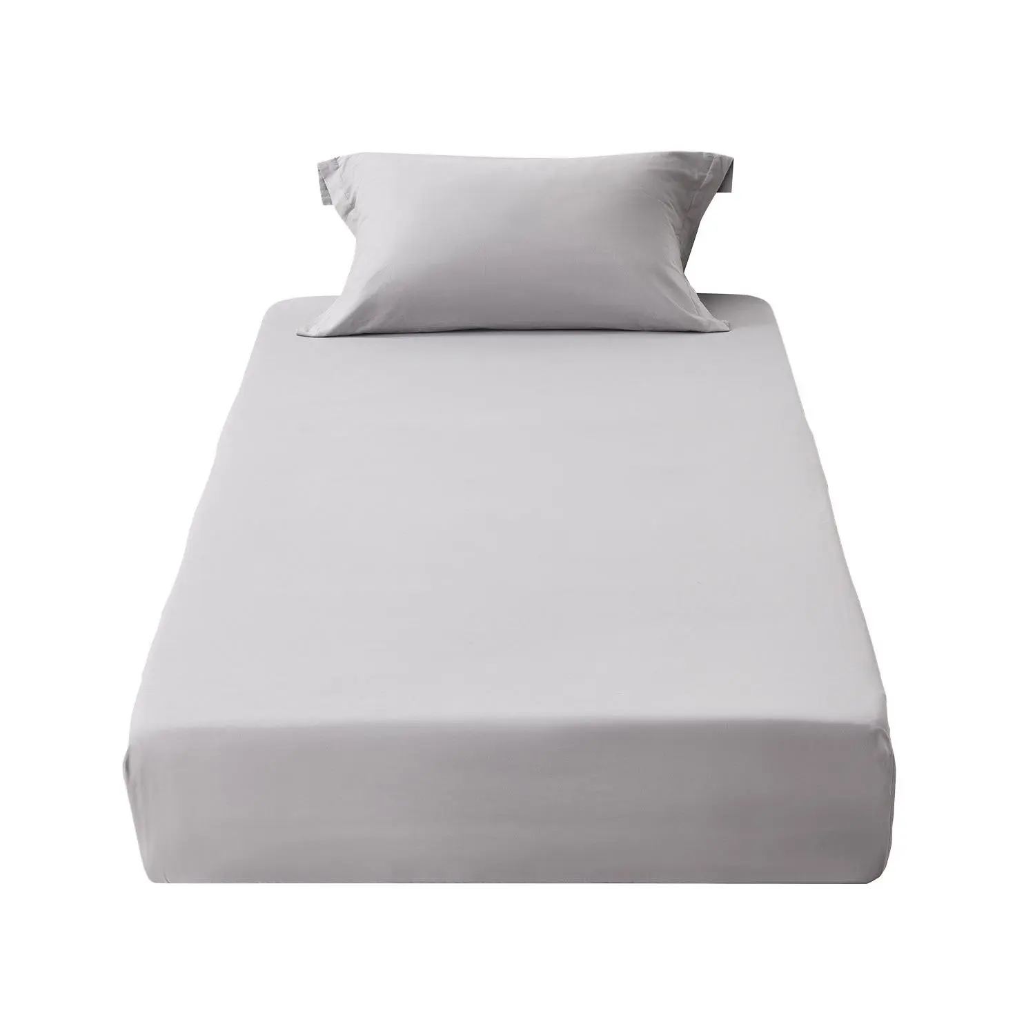 【DealsForYouDays】VEVOR Fitted Sheet, 1 Set of 2 Pieces, Twin Size Elastic Fitted Sheet with High-Quality Microfiber, Wear-Resistant Breathable Twin Fitted Sheet with Single-Sided Brushing, Fit for 15 in Mattress