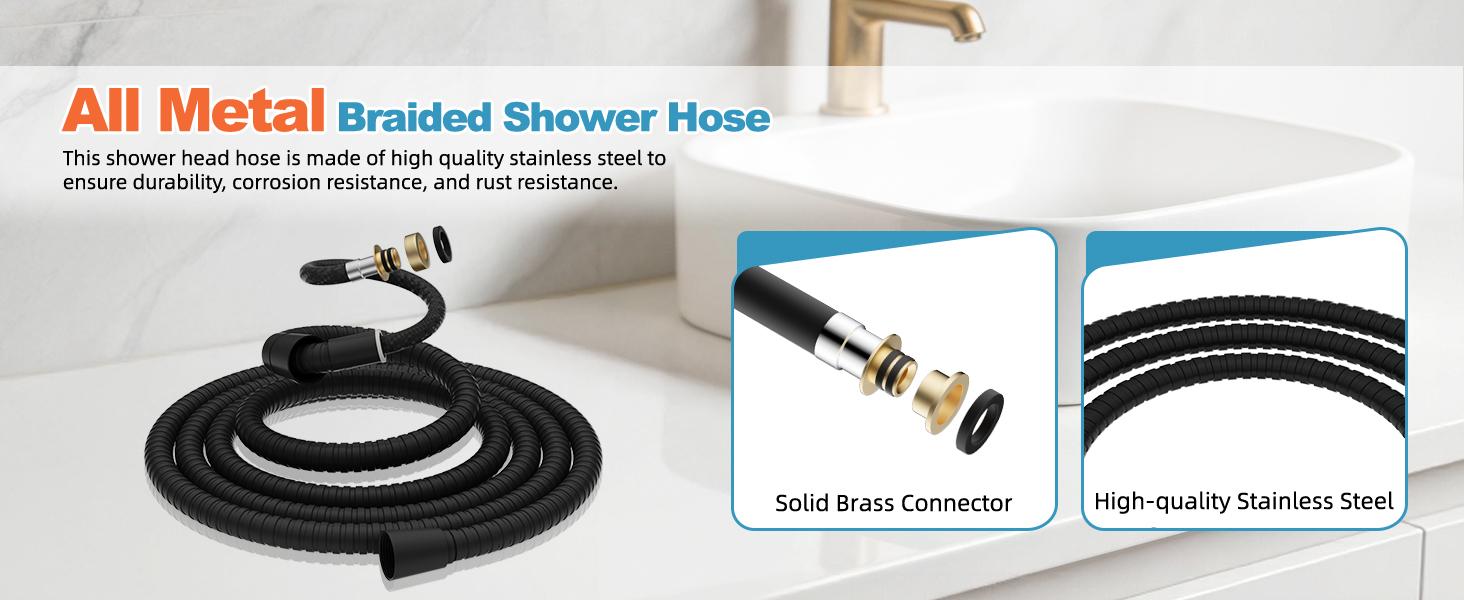 Filtered Showerhead with handheld, High Pressure 5 Sprays Handheld Shower Head with Brass Holder & 71" Metal Hose, Water Softener for Hard Water-Remove Chlorine, Reduces Dry Itchy Skin, Black