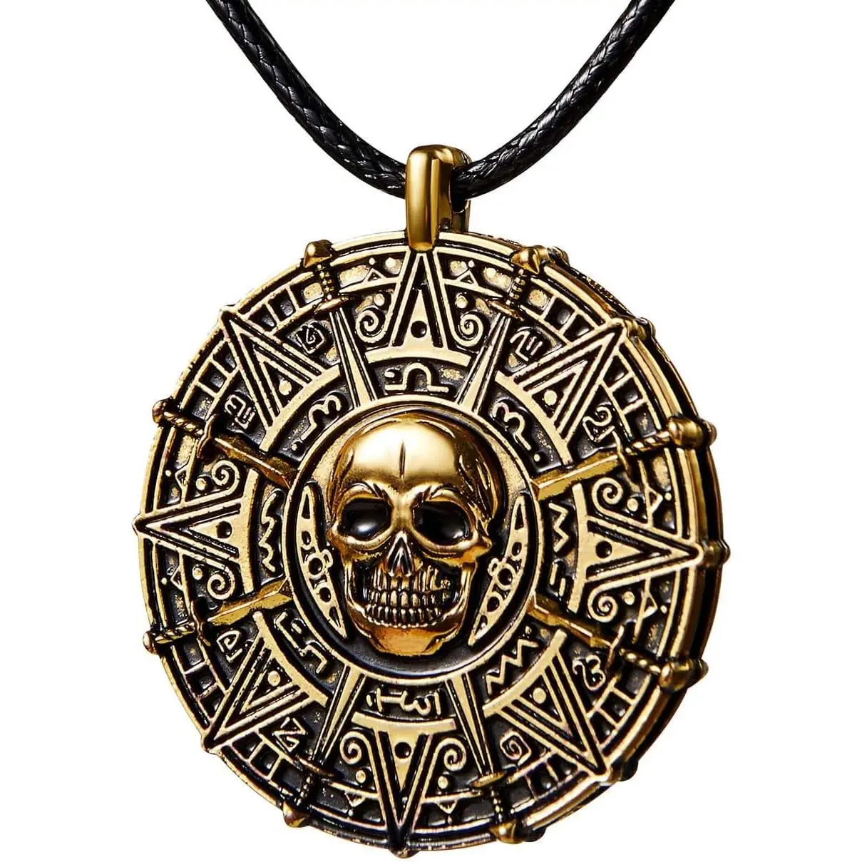Halloween Pirate Coin Necklace Pirate Skull Necklace Accessories for Men Women Halloween Cosplay, Pirates Costume, Halloween Dress Up Party Favors