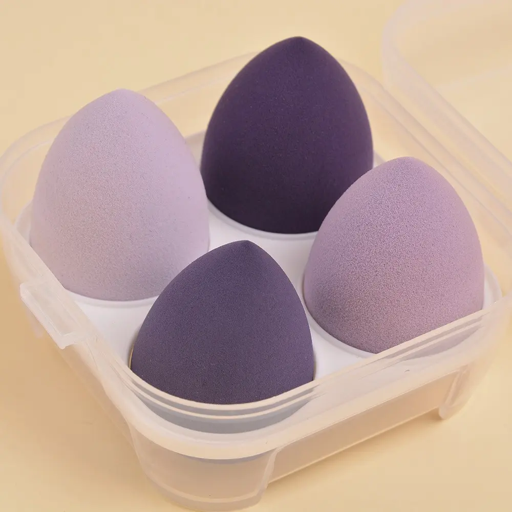 Egg Box Makeup Sponge Set, Ultra Soft Powder-Free Foundation Applicator, Dry & Wet Use Cosmetic Sponge, Convenient Packaging