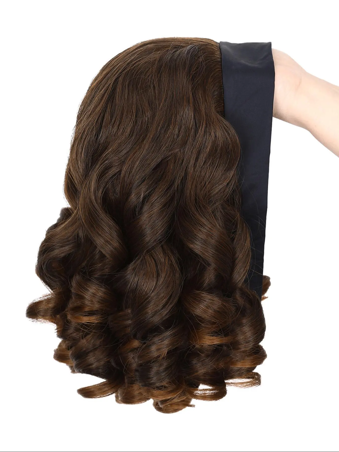 Curly Headband Wig 14 Inch Headband Wig Curly Fashionable Plain Color Curly Hair Wigs for Women, Gorgeous Fluffy Wigs with Band, Synthetic Full Machine Wigs for Party, Daily Use
