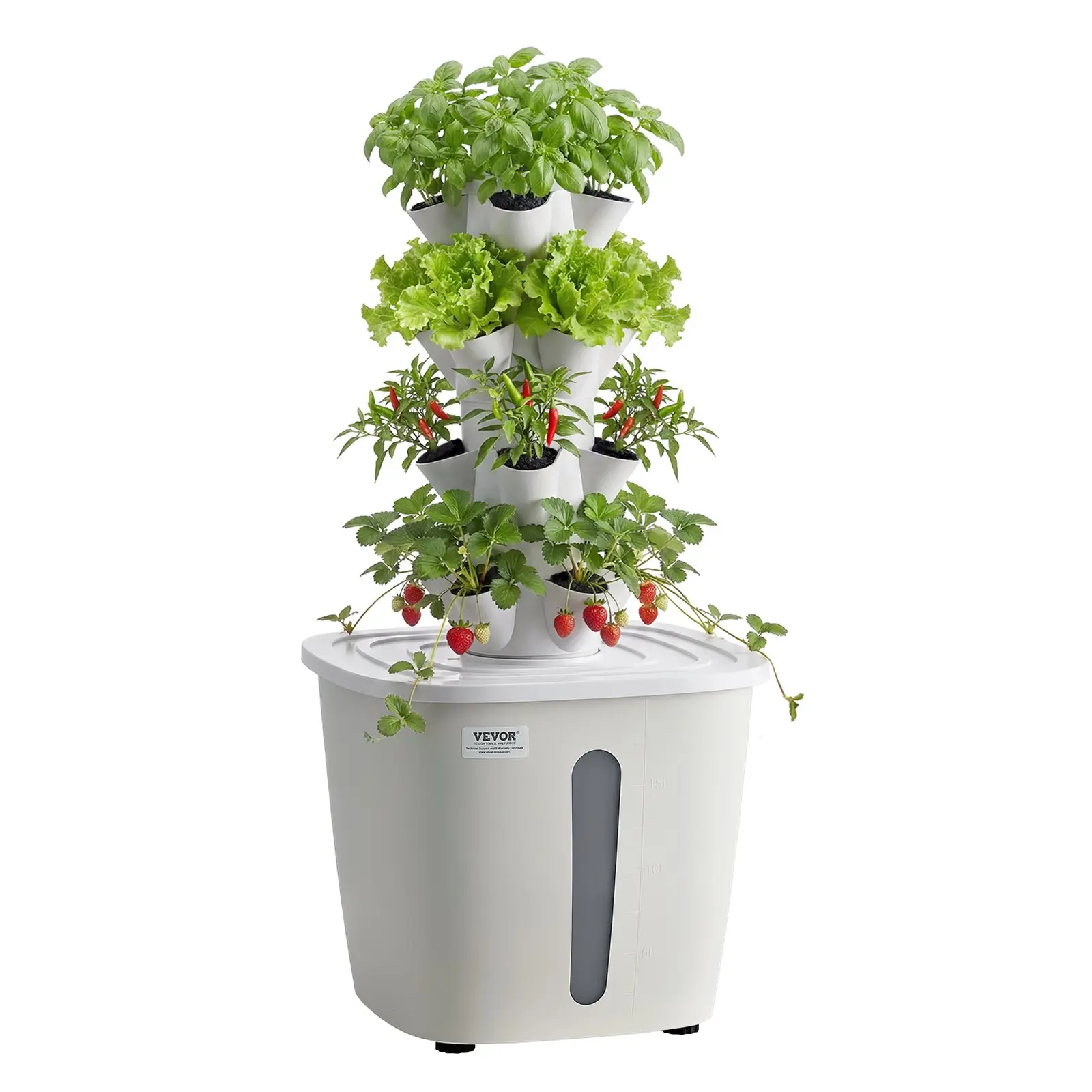 【Summerfinds】VEVOR Hydroponic Tower, 20 Pods 4 Tiers Hydroponics Growing System Kit, Vertical Home Hydronic Garden with 20L Water Tank & Pump, Planter Plants Germination Kit for Indoor Herbs, Fruits, Vegetables