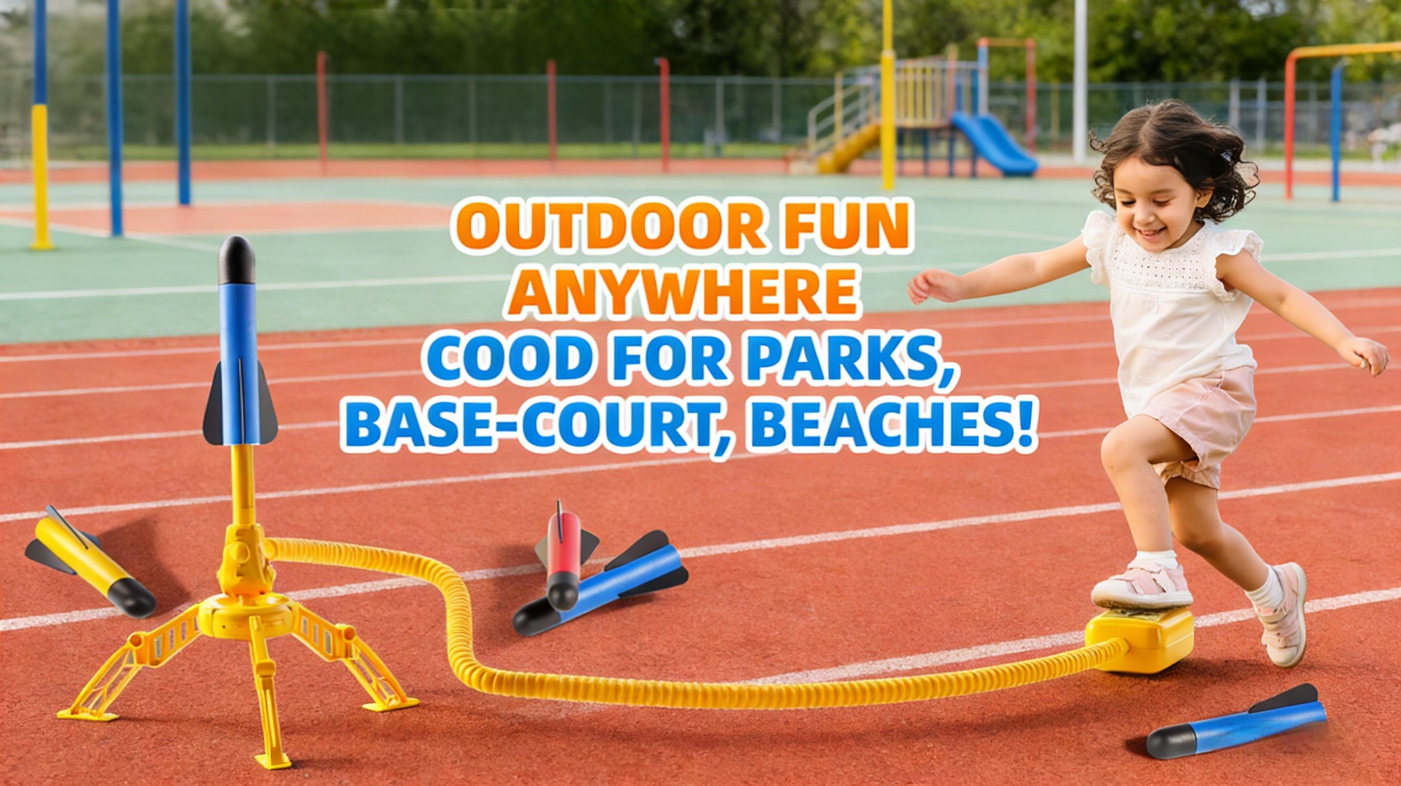 Rocket Launcher for Kids, 12 Foam Rockets, Launch up to 100+ft, Foam Jump Rocket Launcher Toy,Outdoor Outside Backyard Toys for Boys and Girls, Birthday Gift Toys for Kids Boys Girls Age 3 4 5 6 7 8 Years Old