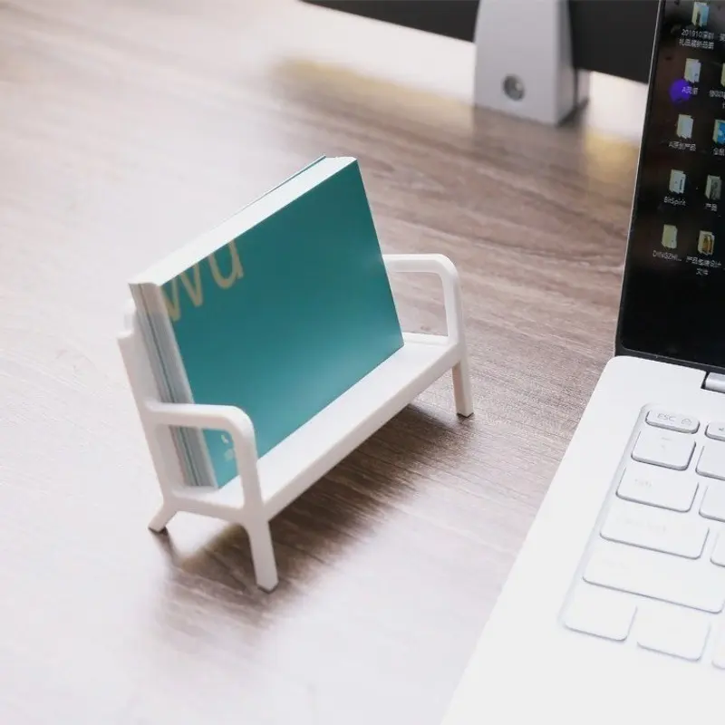 1Pc Creative Sofa-shaped Business Card Holder, Light Luxury Minimalist INS Style, Decorative Stable Base, Compact For Card Storage, Ideal Office Ornament For Front Desk & Workstation